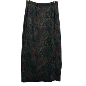 Barry Bricken VINTAGE 1990’s Maxi Wool Skirt Women’s SZ 8 Faux Wrap Fully Lined